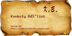 Konkoly Bálint névjegykártya